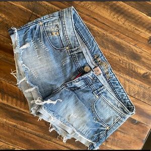 Denim cut off shorts